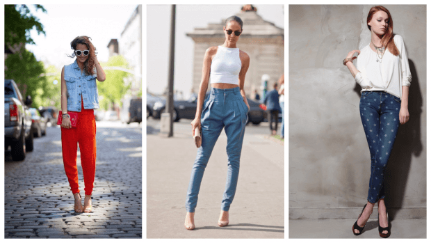 Модные женские брюки осень-зима 2020 2021: красные синие