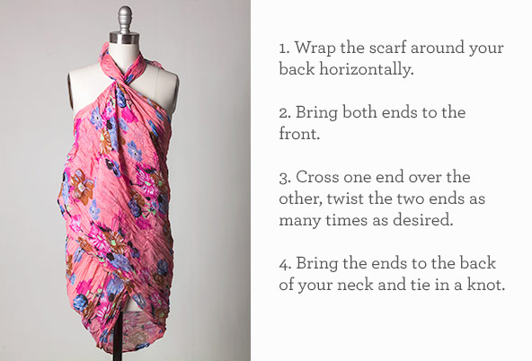 Mini halter way to tie a scarf