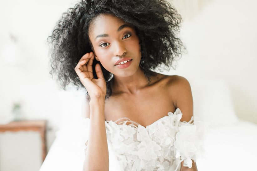 bride with natural hair