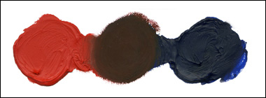 Cadmium Red Mixed with Ultramarine Blue