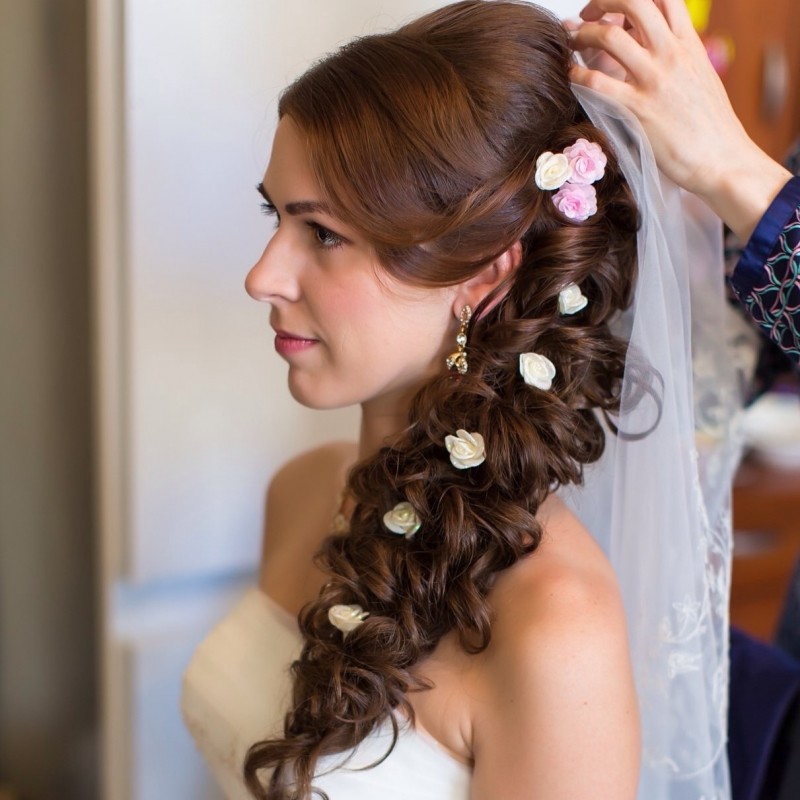 Свадебная прическа греческая коса