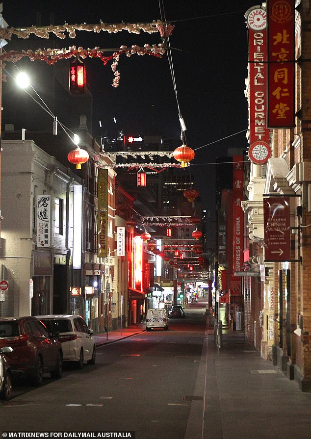 The street were empty in Melbourne