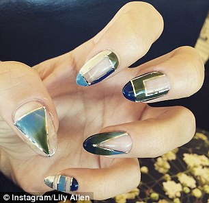Claws out: Vanessa Hudgens, left, channels her style through her nail art, while Lily Allen, right, favoured a more abstract design