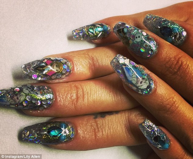 All hail the nail queen: Lily Allen is a fan of nail art and had Disney