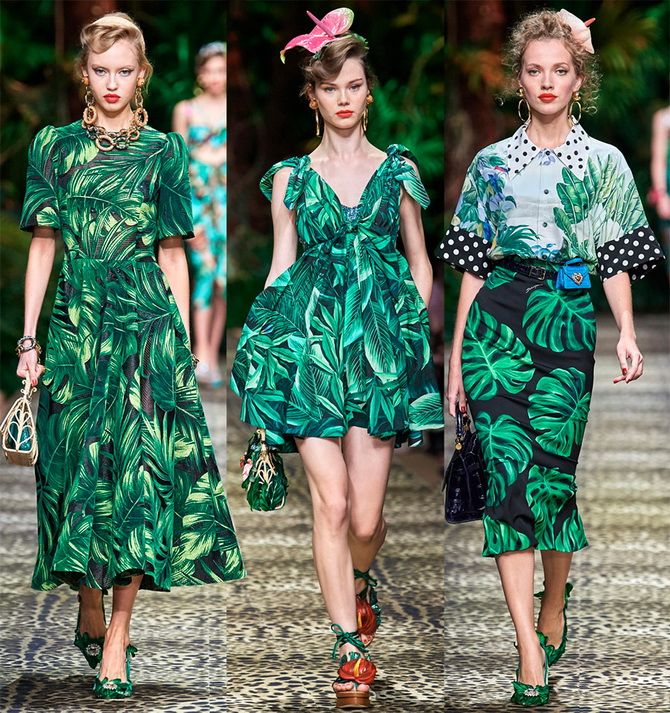 летние платья с тропическими принтами 2020