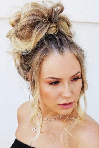 Romantic Messy Braided Hairstyles Ponytail #braids #ponytail