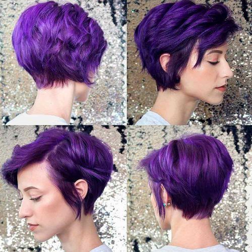 Pixie Cut In The Front And Back #violethair #coloredhair