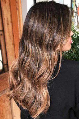 Dark Brown Hair With Honey Caramel Highlights #brownhair #highlights