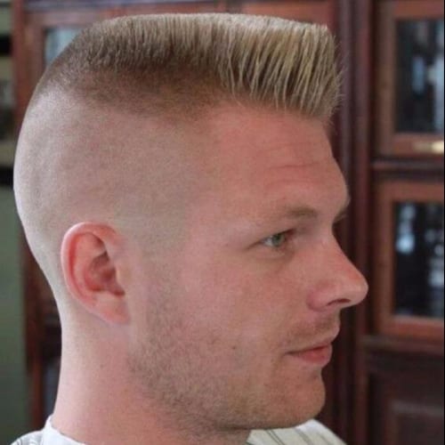 High Flat Top with Angled Front + 360 Undercut + Military Haircut