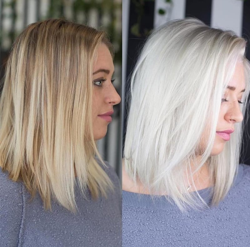 Волосы до и после осветления