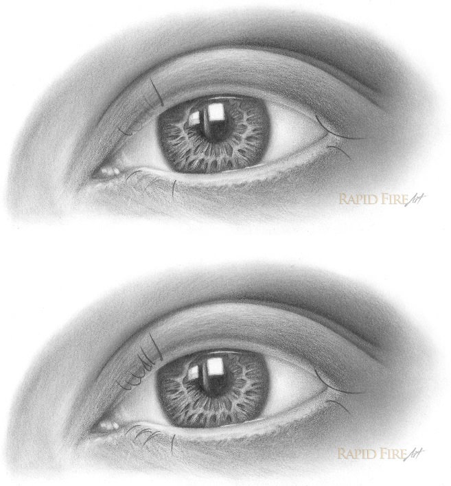 how to draw eyelashes step 2