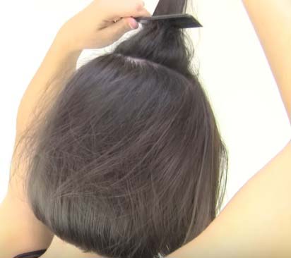 Ассиметричная причёска на короткие волосы - Шаг 1