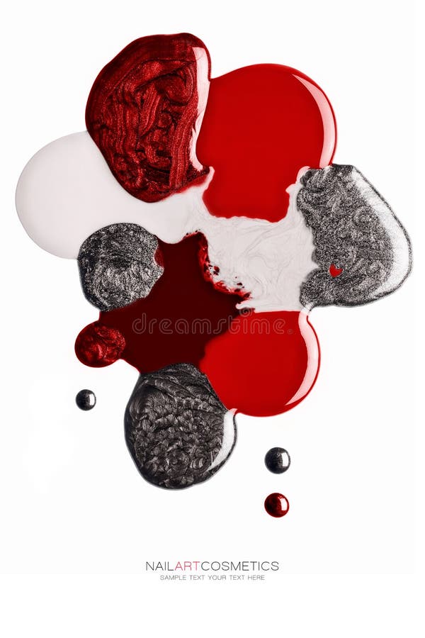 Abstract design of red and silver nail polish royalty free stock images