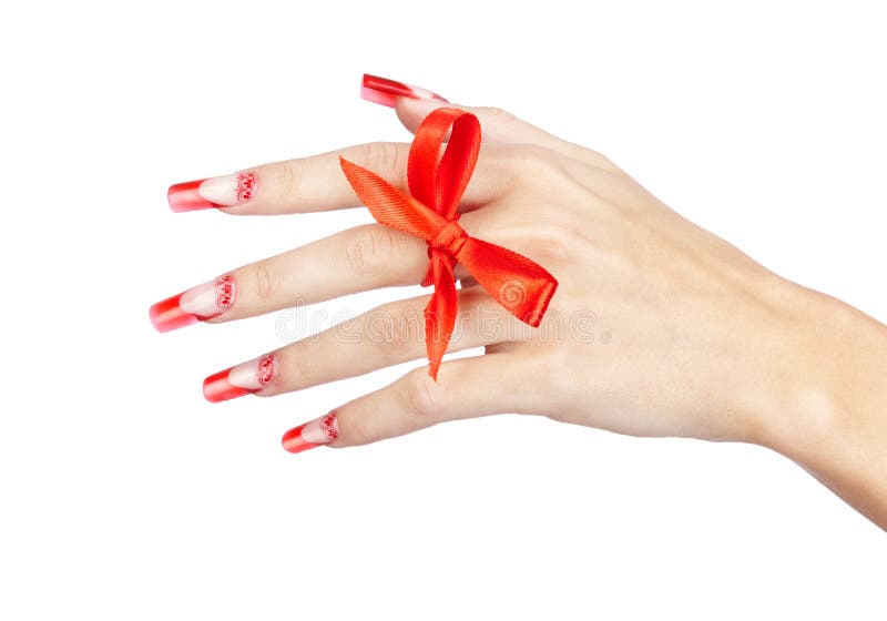 Acrylic nails manicure stock image