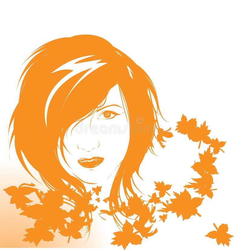 Autumn girl. Beautiful Autumn girl illustration background royalty free illustration
