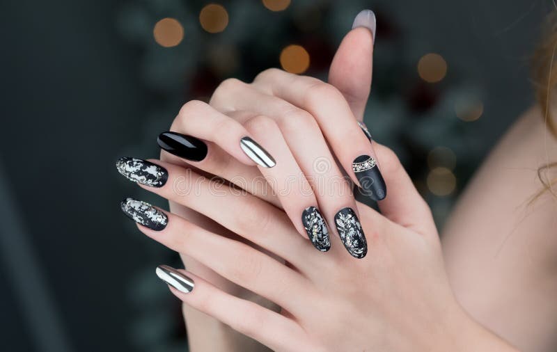 Beautiful Nail Art Manicure. royalty free stock photo