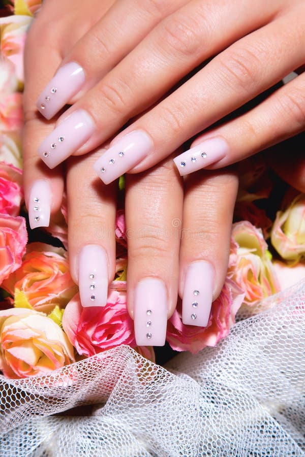 Beautiful nails with Art stock photo