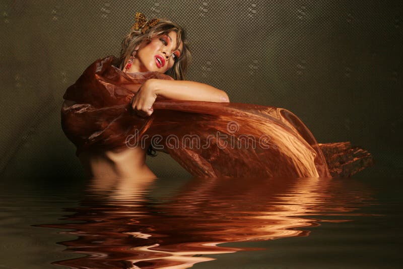 Beautiful woman in silk stock images