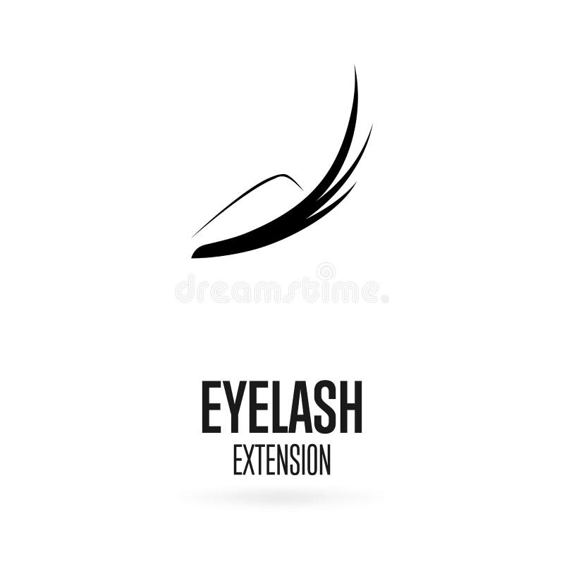 Black eyelash extension logo on white background royalty free illustration