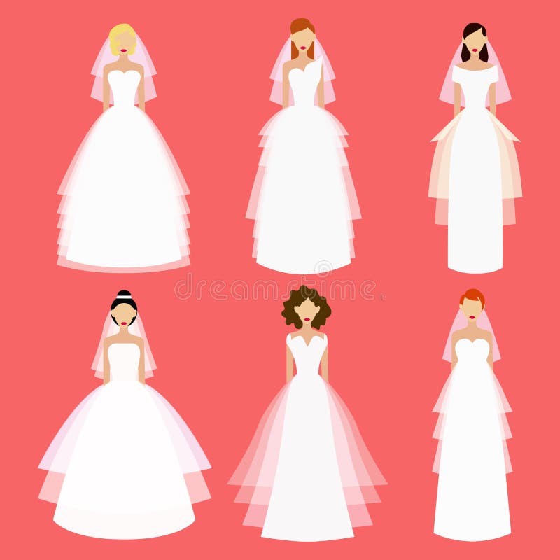 Brides vector set. Flat illustration. vector illustration
