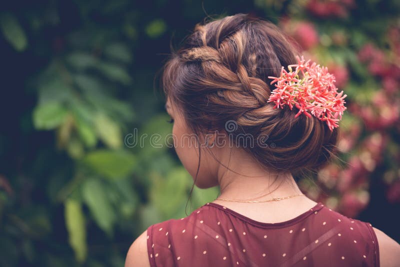 Charming hairstyle royalty free stock photos