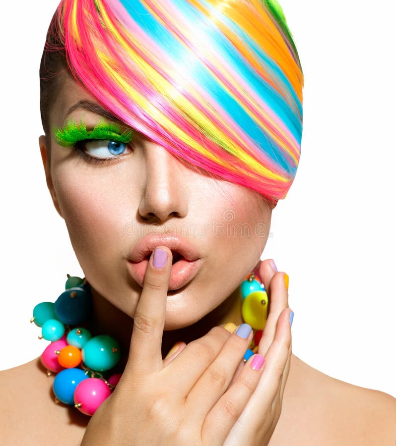 Colorful Makeup, Hair and Accessories stock images