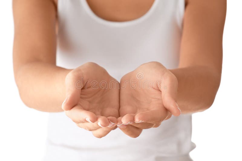 Cupped empty hands stock images