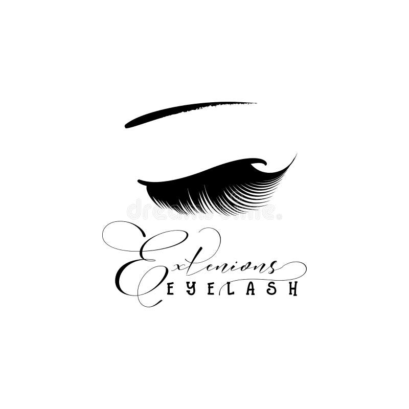 Eyelash extension banner. Template for Makeup and cosmetic procedures. Web element for social networks or badge for stock illustration