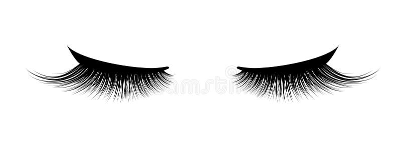 Eyelash extension. A beautiful make-up. Thick cilia. Mascara for volume and length. royalty free illustration