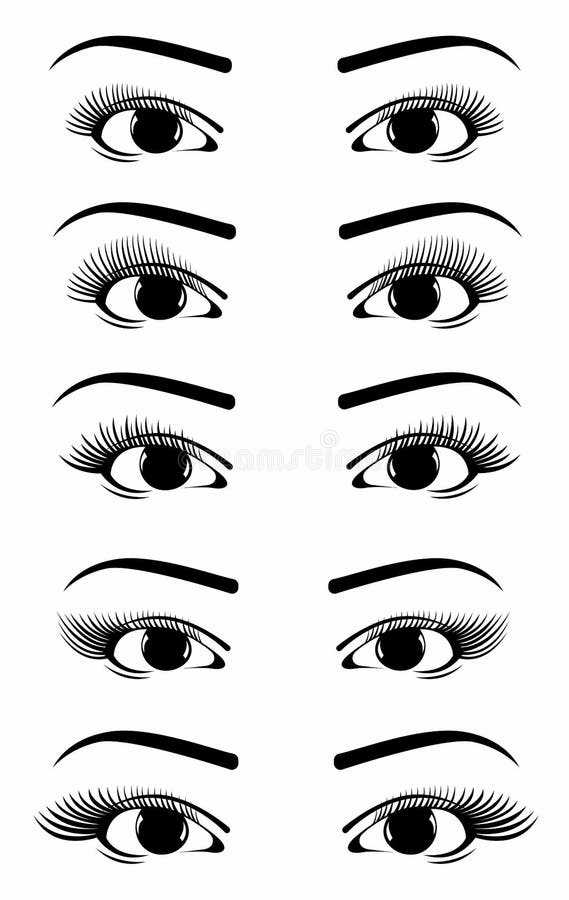 Eyelash extension shapes set vector illustration