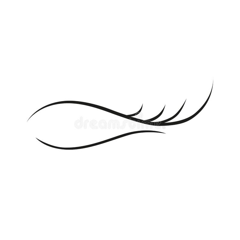 Eyelash extension on white background logo icon stock illustration