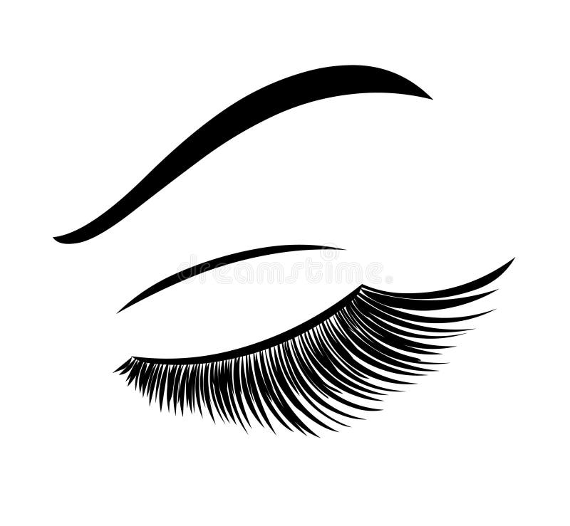 Lashes. Eyelash extension . vector illustration