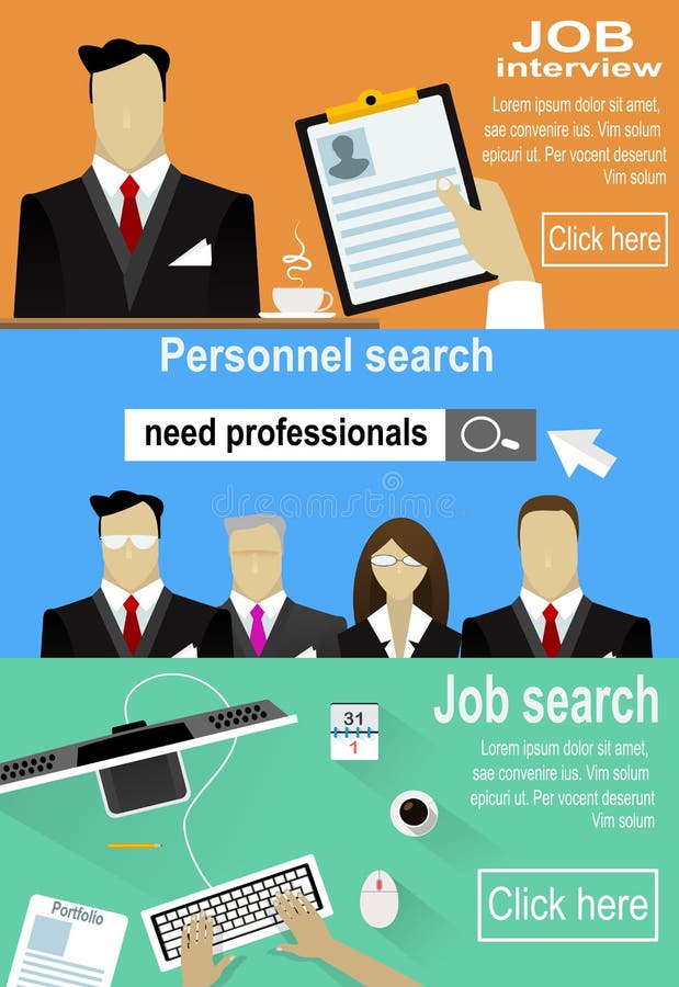 Man and woman personnel searching, selection, interviewing candidates. vector illustration