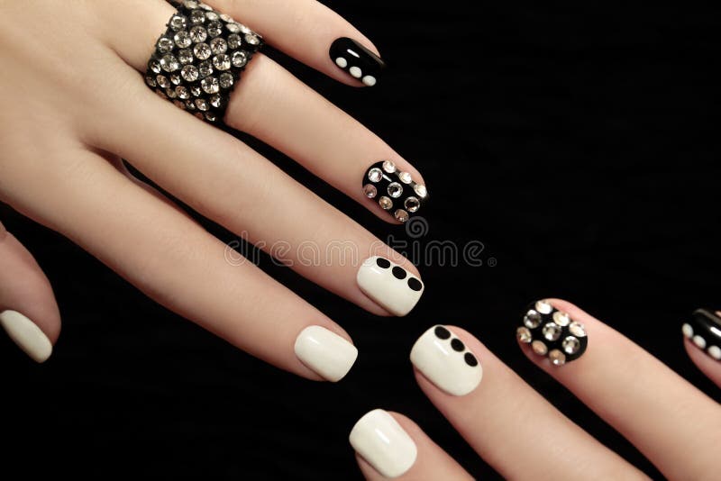 Manicure on short nails . stock image