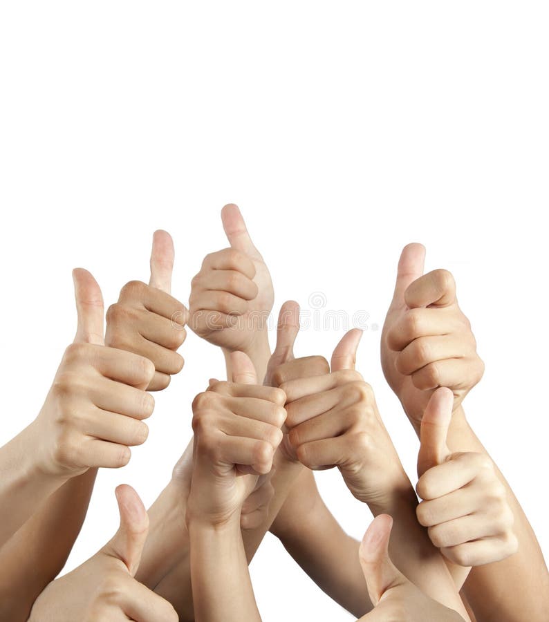 Many different hands with thumbs up royalty free stock image