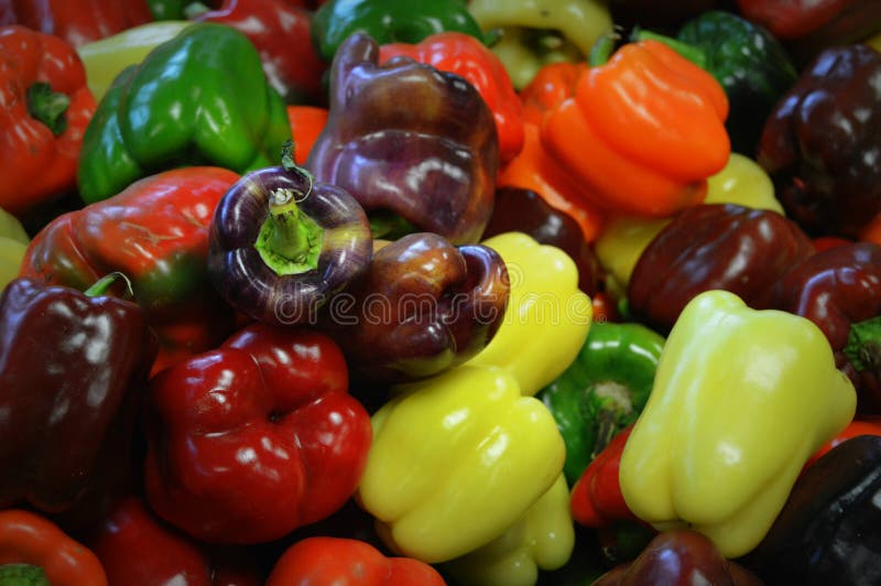 Multi-Colored Bell Peppers royalty free stock photo