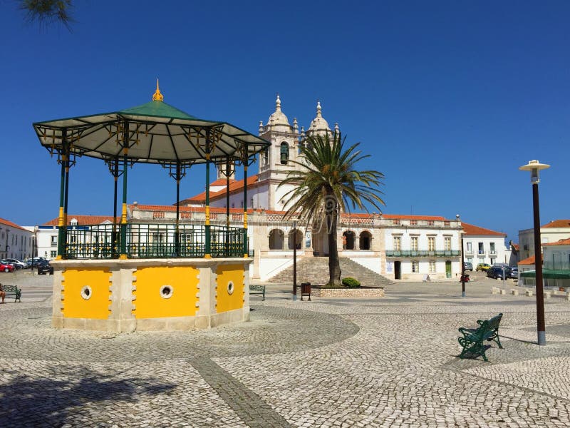 Nazare - Sitio neighbourhood square. Nazaré is a colorful fishing village in central Portugal. Located almost 80mi north of Lisbon, this village will not stock photography