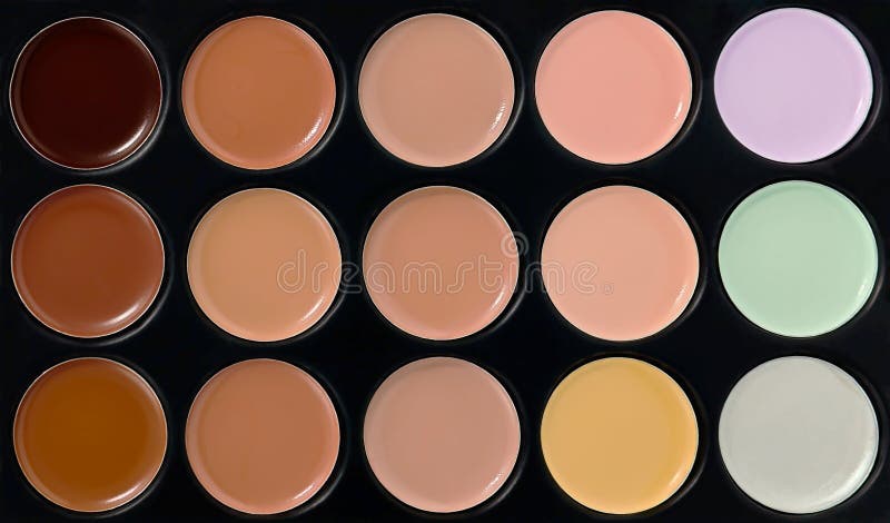 Professional make-up palette background with pastel colors. A set of colored paints makeup royalty free stock photo