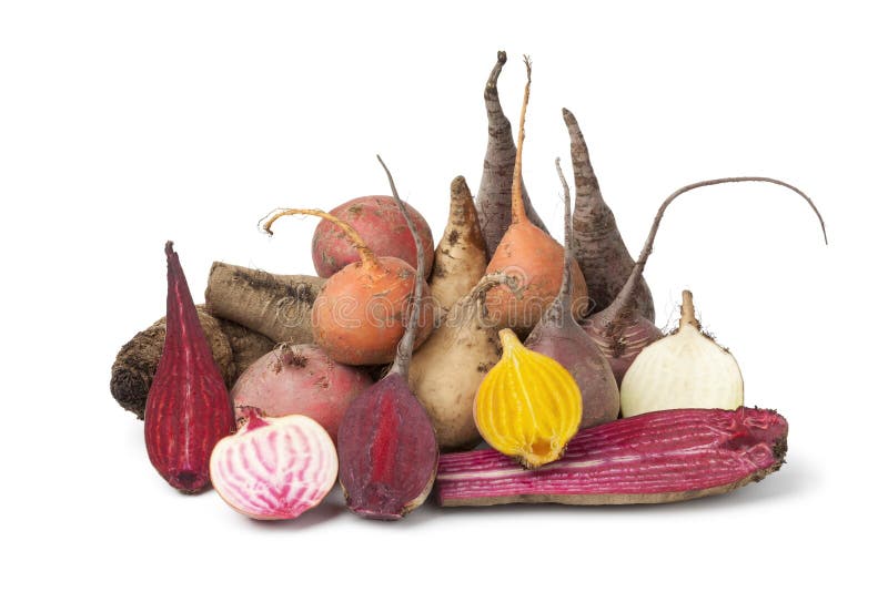 Variety of multi Colored beets royalty free stock photography