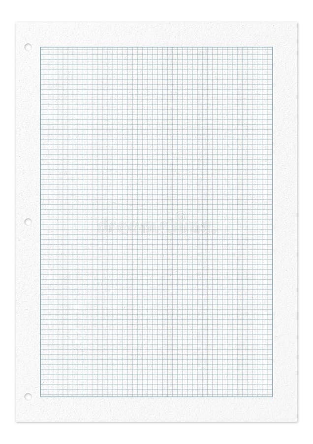 Squared pattern page of paper isolated on white stock photos