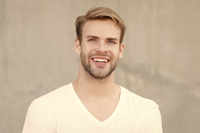 Your choice your pride. smiling macho man. summer male fashion. student unshaven face stylish hairstyle. Bearded man. Casual style. portrait of male royalty free stock photos