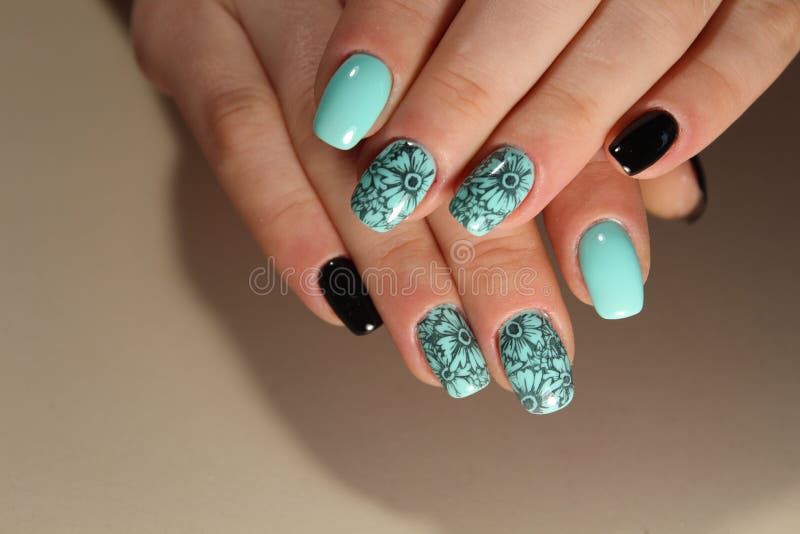 Youth summer manicure design stock photography