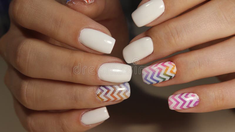 Youth summer manicure design royalty free stock photos