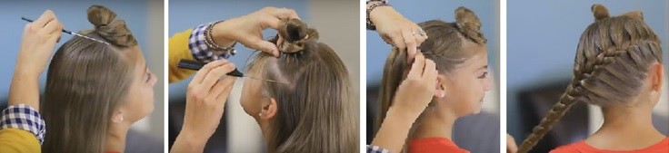 Французская коса с бантиками: пошаговая инструкция 1