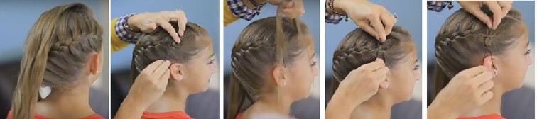 Французская коса с бантиками: пошаговая инструкция 2
