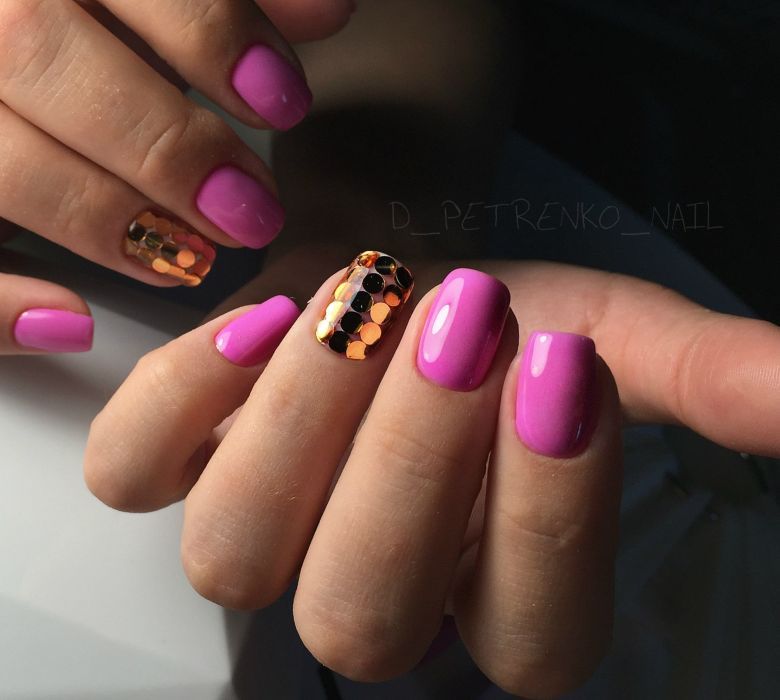 Несложный дизайн ногтей гель лаком с камифубуки, фото