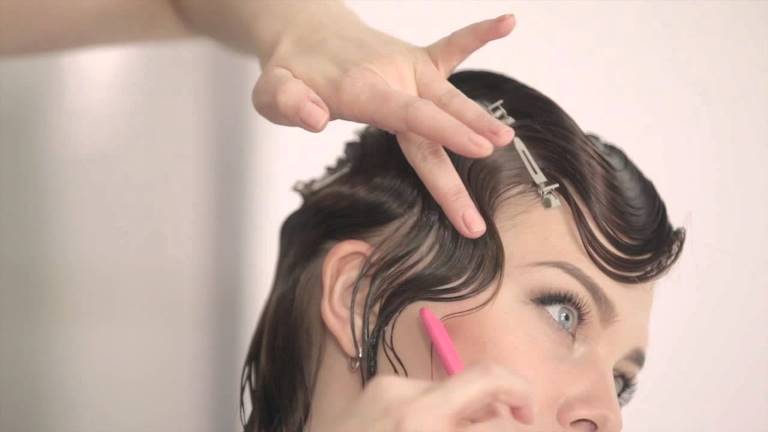 Как сделать прическу на короткие волосы с холодной волной