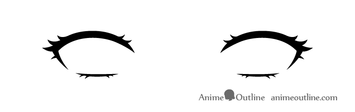 Anime eyelashes drawing