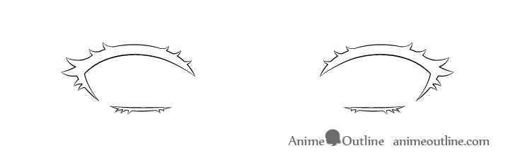 Anime light eyelashes outline drawing