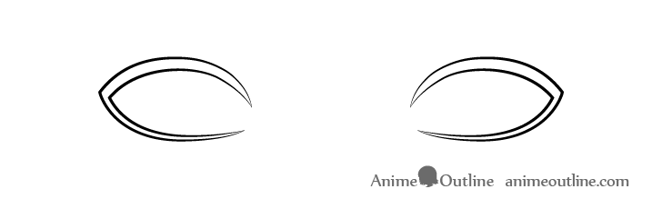 Anime realistic eyelashes line drawing